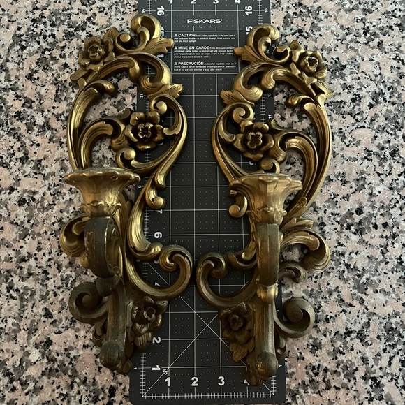 Wall Decor Pair Of Vintage Gold Candle Sconces Poshmark